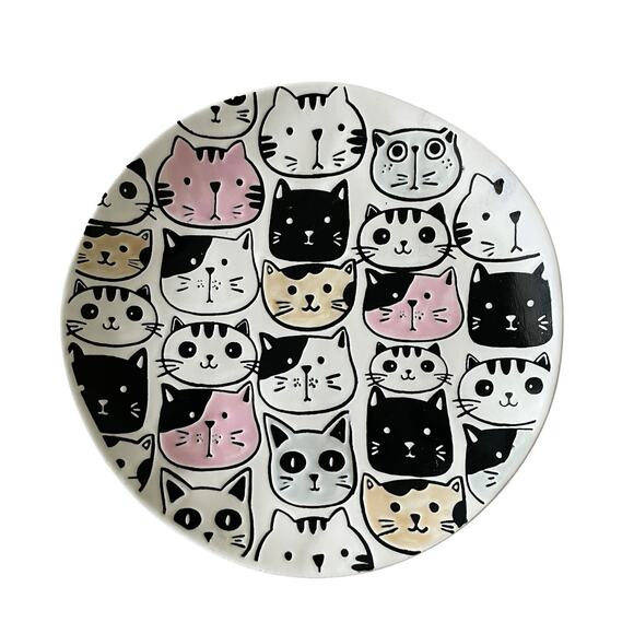 Spectrum Designz KITTY CAT FRIENDS 8in Salad Plate Set of 4 New - Picture 2 of 13